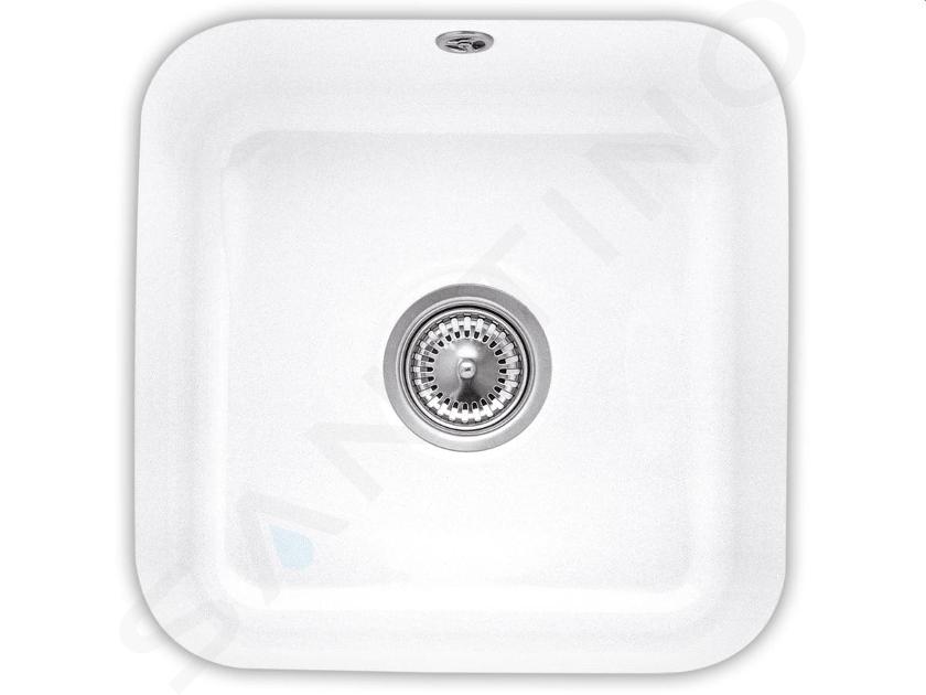 Villeroy & Boch Spültische - Keramikspüle 445x445 mm mit Ablaufgarnitur, CeramicPlus, alpinweiß 670301R1