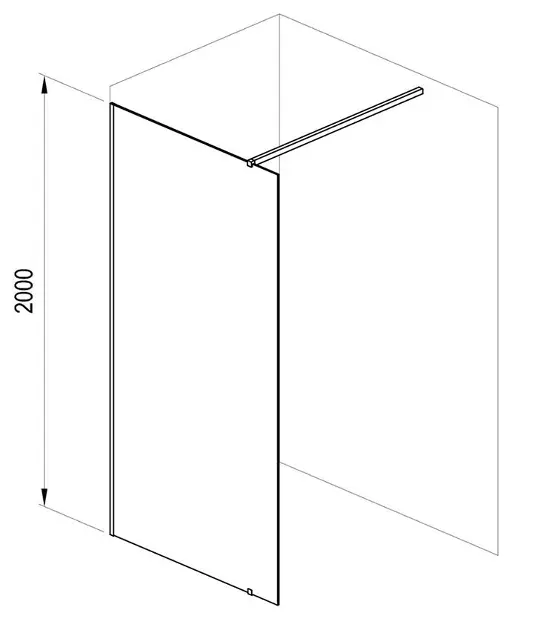 Duschwand TRAVERSO Schwarz – 8 Mm Sicherheitsglas, 160x200 Cm, Schiebetür Für Moderne Bäder