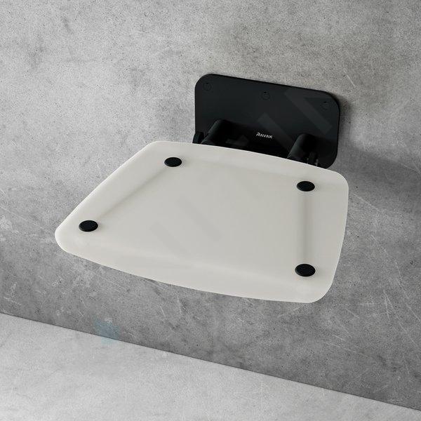 Ravak Ovo B II - Sedile doccia Opal/Black, 360x360 mm, nero/bianco traslucido B8F0000060