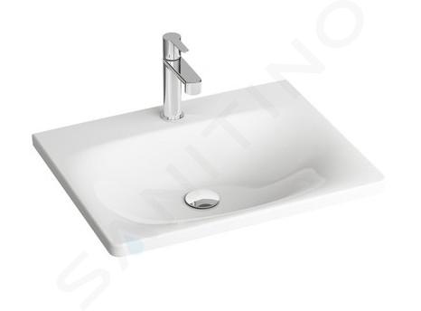 Ravak Balance - Lavabo 600x465 mm, con 1 orificio para grifo, blanco XJX01260000