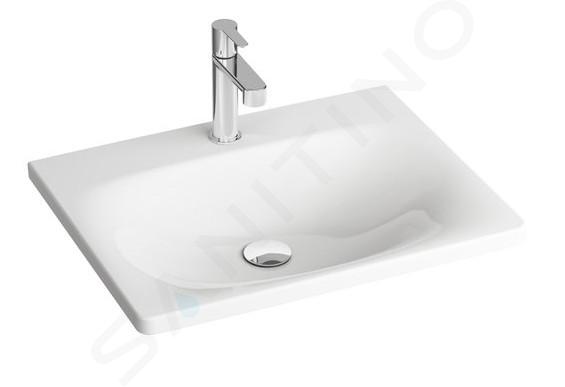 Ravak Balance - Lavabo 800x465 mm, con 1 orificio para grifo, blanco XJX01280000