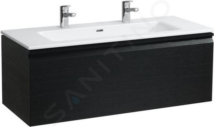 Laufen Pro S - Armario con lavabo doble, 1200x530x500 mm, 1 cajón, wenge H8609684231071