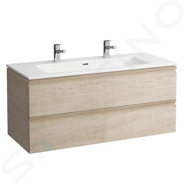 Laufen Pro S - Skrinka s dvojumývadlom, 1200x545x500 mm, 2 zásuvky, svetlý dub H8619674791071