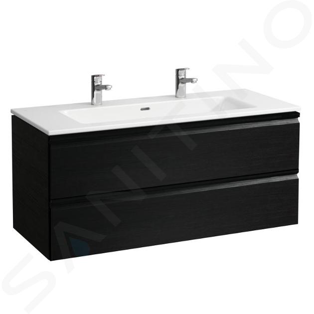 Laufen Pro S - Skrinka s dvojumývadlom, 1200x545x500 mm, 2 zásuvky, wenge H8619674231071