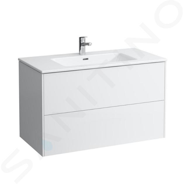 Laufen Pro S - Skříňka s umyvadlem, 1000x610x500 mm, 2 zásuvky, lesklá bílá H8649622611041