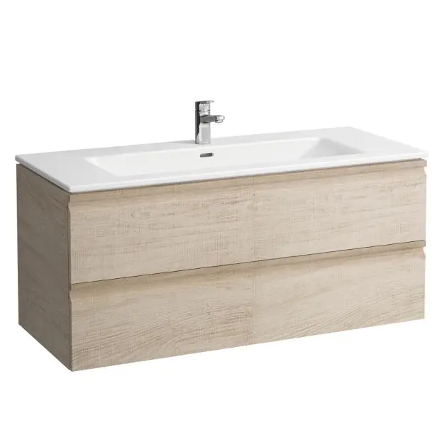 Laufen Pro S - Mobile con lavabo, 120x55x50 cm, 2 cassetti, rovere chiaro H8619674791041