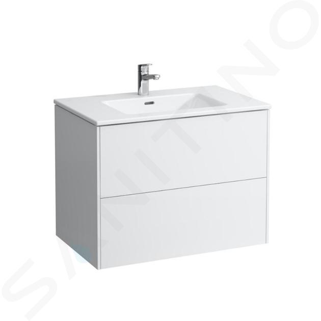 Laufen Pro S - Waschtisch mit Unterschrank, 59x79x49 cm, 2 Schubladen, weiß glänzend H8649612611041