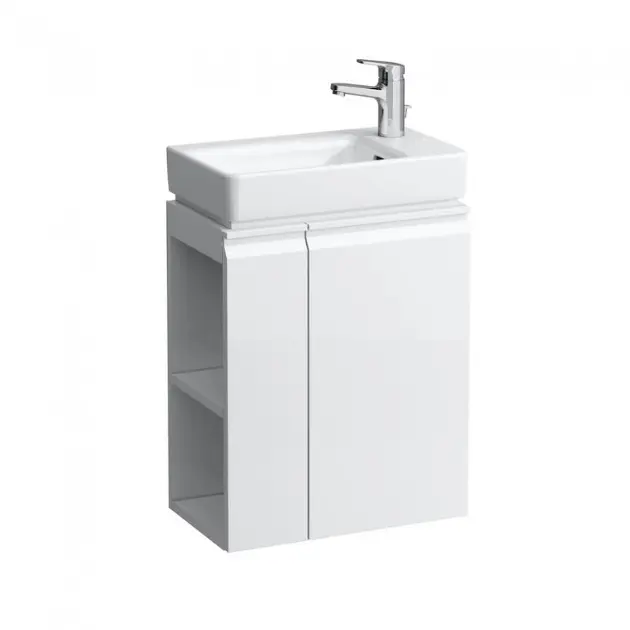 Laufen Pro S - Mobile lavabo con anta e ripiano laterale a sinistra, 47x28x61 cm, bianco opaco H4830020954631