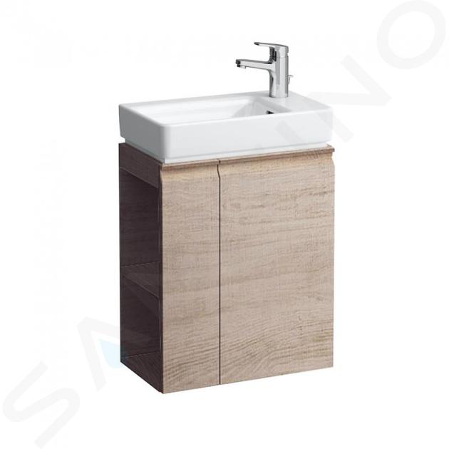 Laufen Pro S - Meuble pour lave-mains avec porte et étagère latérale à gauche, 47x28x61 cm, chêne clair H4830020954791