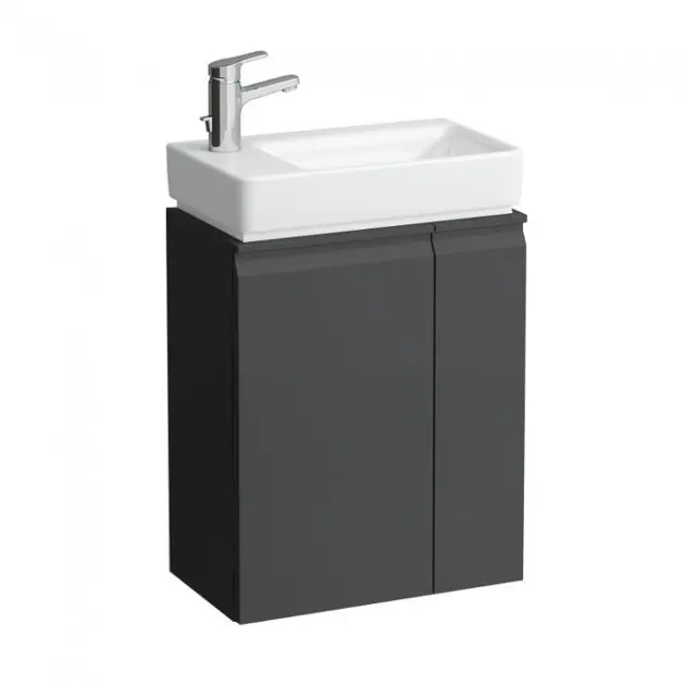 Levně Laufen Pro S - Umyvadlová skříňka s dvířky a boční policí vpravo, 47x28x61 cm, grafit mat H4830010954801