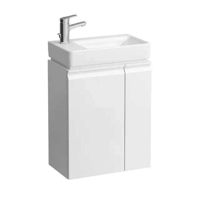 Levně Laufen Pro S - Umyvadlová skříňka s dvířky a boční policí vpravo, 47x28x61 cm, lesklá bílá H4830010954751