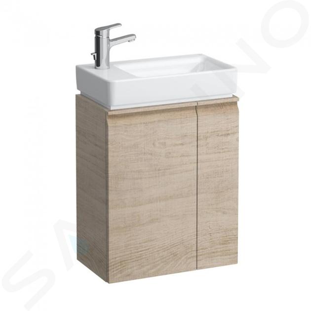 Laufen Pro S - Waschtischunterschrank mit Türen und Seitenablage rechts, 47x28x61 cm, Eiche hell H4830010954791