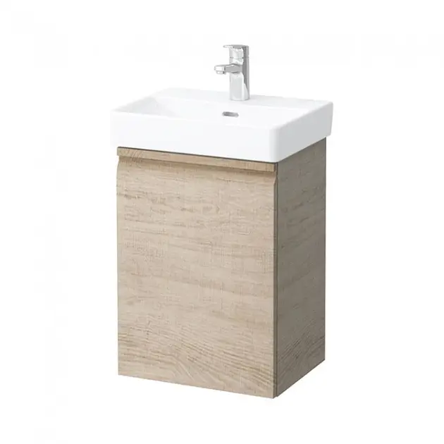 Laufen Pro S - Wastafelonderkast met deur, 42x32x58 cm, scharnieren links, licht eiken H4833010964791