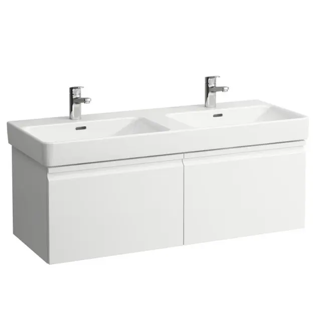 Levně Laufen Pro S - Umyvadlová skříňka, 126x45x39 cm, 2 zásuvky, lesklá bílá H4835710964751