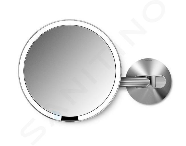 Simplehuman Make-up Spiegel met verlichting wandbevestiging, mat rvs ST3002 | Sanitino.nl