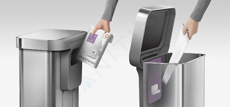 Simplehuman Pattumiere - Pattumiera touchless differenziata, con