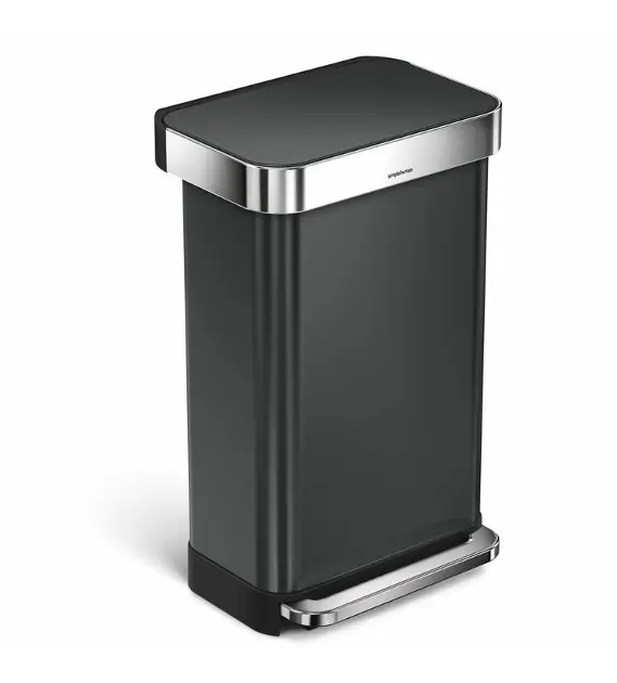 Simplehuman Poubelles Poubelle avec poche pour sacs 45 l, noir CW2053