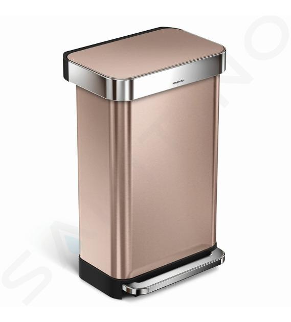 Simplehuman Poubelles Poubelle avec poche pour sacs 45 l rose