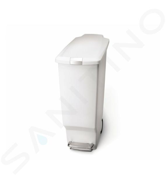 Simplehuman Mülleimern - Abfalleimer Slim 40 l, Weiß CW1362