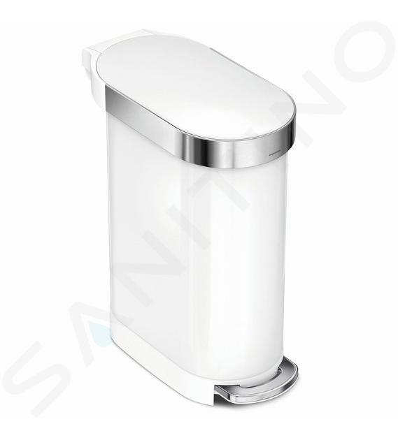 Simplehuman Cubos de basura - Cubo de basura Slim 45 l, blanco CW2069