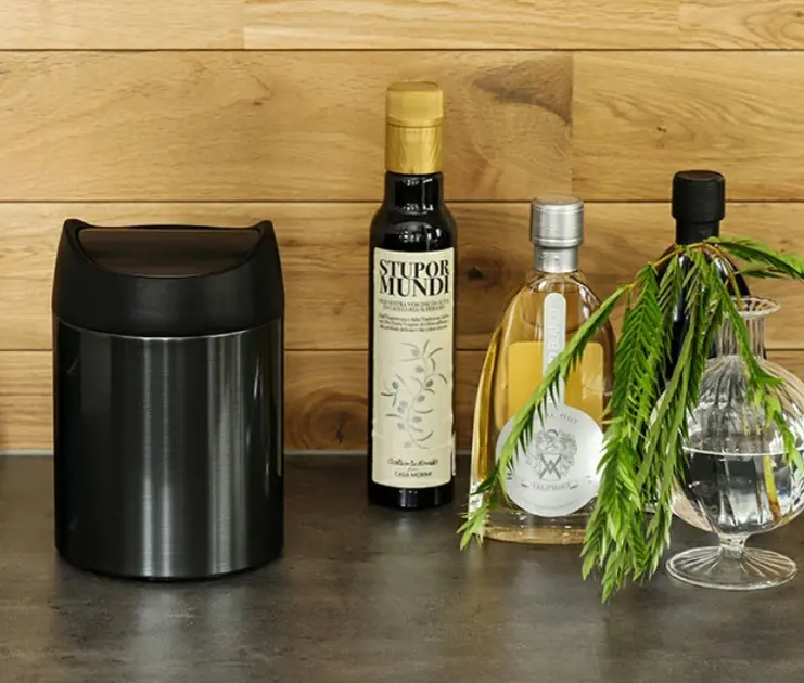 Simplehuman - Mini poubelle de table 1,5 l, noir CW2078 | Sanitino.fr