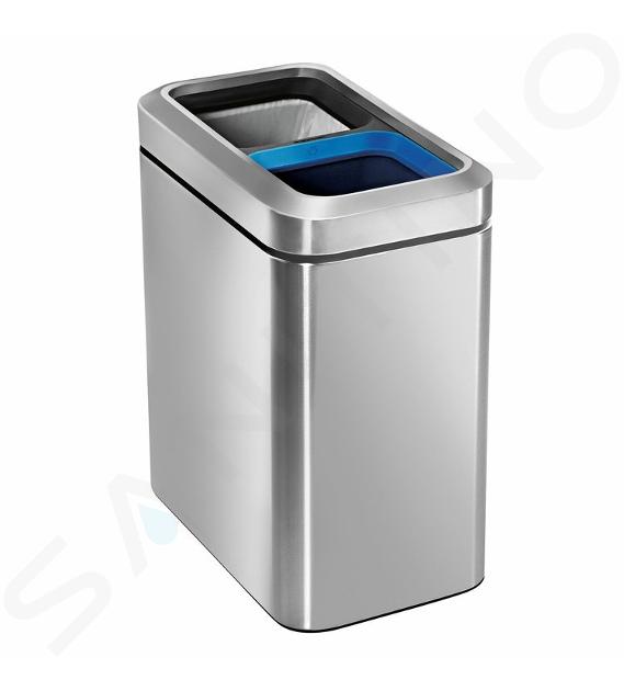 Simplehuman Poubelles - Poubelle ouverte de tri sélectif 20 l, inox brossé CW1470