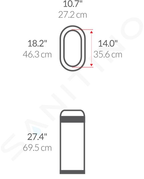 Simplehuman Pattumiere - Pattumiera scoperta 50 l, acciaio inox