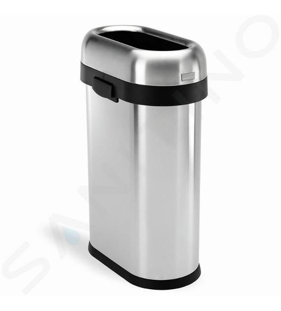 Simplehuman Pattumiere - Pattumiera scoperta 50 l, acciaio inox