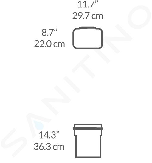 Poubelle de placard de 10 L Simplehuman en acier plastique noir, commercial  ou résidentiel, avec couvercle CW1643