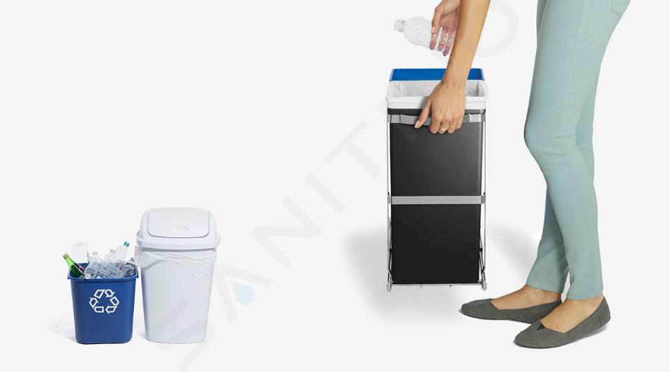 Cubo de basura para reciclar extraíble 20+15L Simplehuman