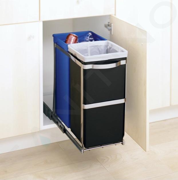 Cubo de basura para reciclar extraíble 20+15L Simplehuman