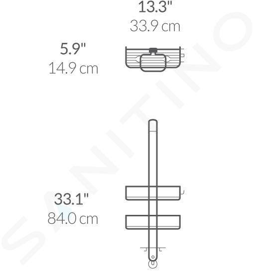 Simplehuman Accessoires de salle de bains - Tablette pour douche, réglable,  inox BT1101