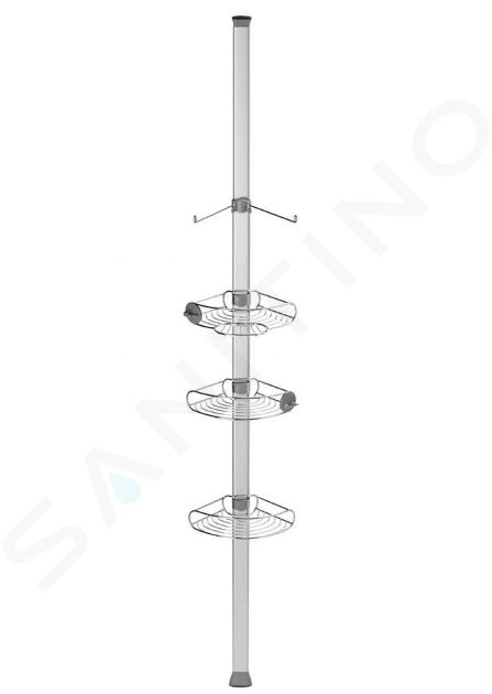 Simplehuman Badezimmerzubehör - Eckstange mit einstellbaren Ablagen, Edelstahl BT1062