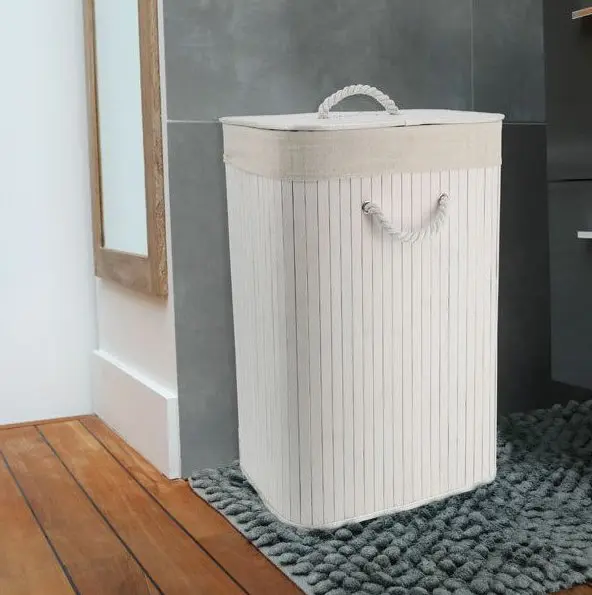 Compactor Free - Wasmand 40x30x60 cm, bamboe/wit RAN9108 | Sanitino.nl