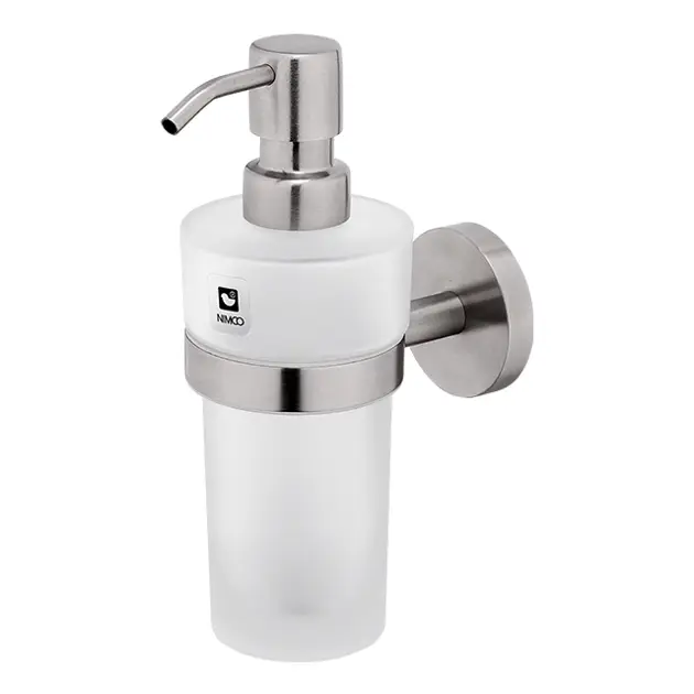 Levně Nimco Unix - Dávkovač mýdla s držákem, 250 ml, matné sklo/broušená nerez UNM 13031WL-10