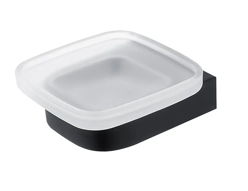 Nimco Nikau - Porte-savon, verre mat / noir mat NKC 30059C-90