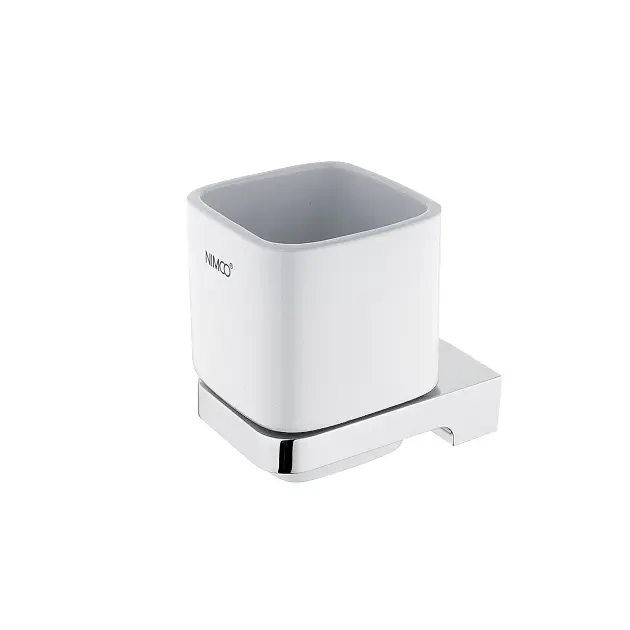 Nimco Maya - Fogkefe- és fogkrémtartó tégely, fehér kerámia/króm MA 29058K-26