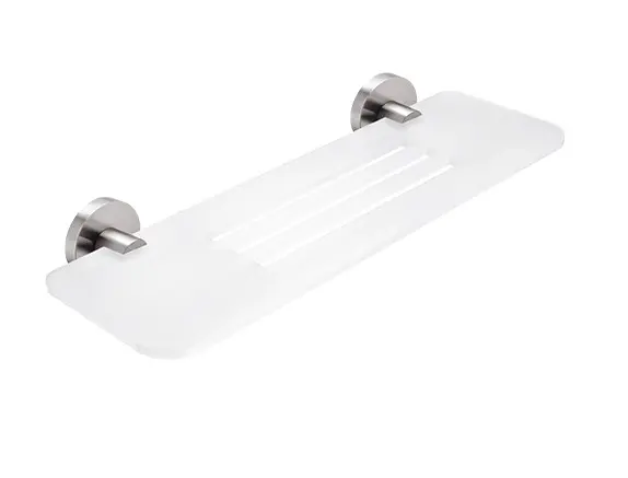 Nimco Unix - IXI polc, hossza 400 mm, matt plexi/polírozott rozsdamentes acél UNM X340-10