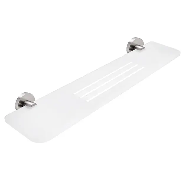 Nimco Unix - IXI polc, hossza 600 mm, matt plexi/polírozott rozsdamentes acél UNM X360-10