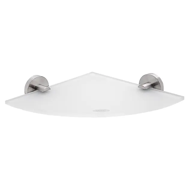 Levně Nimco Unix - Polička rohová, 25 cm, matné sklo/broušená nerez UNM 13091RB-10