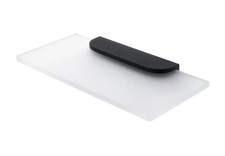 Levně Nimco Nikau - Polička, délka 20 cm, matné sklo/černý mat NKC 30091B-20-90
